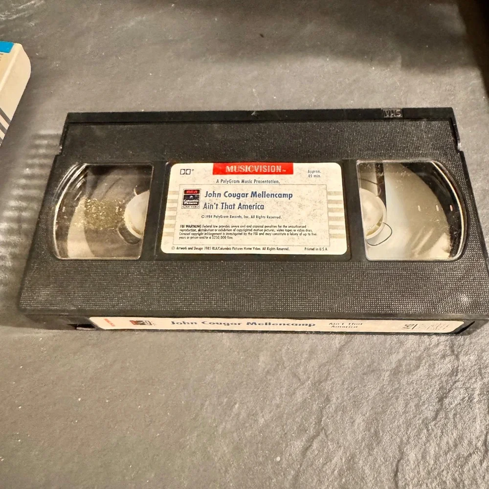 John Cougar Mellencamp Ain't That America VHS‎ Musicvision Hi-Fi Stereo 1984
